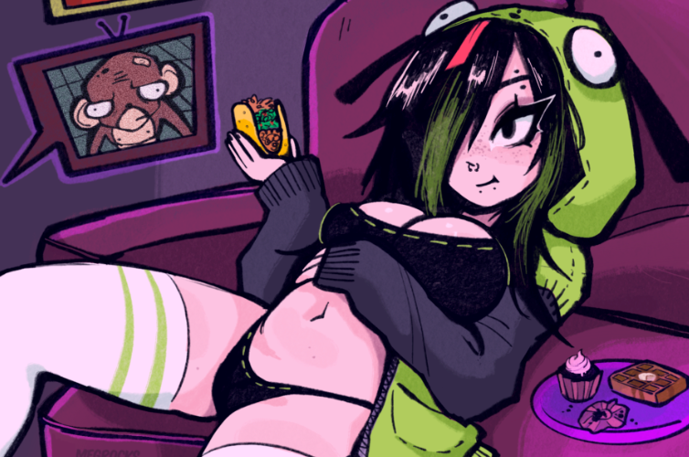 GIR(L) eating a taco - Print