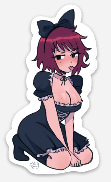 Maid Kim Tongue-out - Sticker