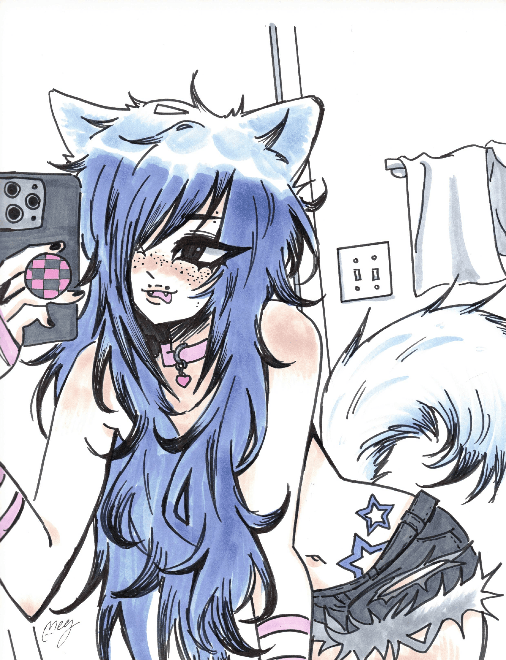 Puppy Selfie (Blue) - Traditional