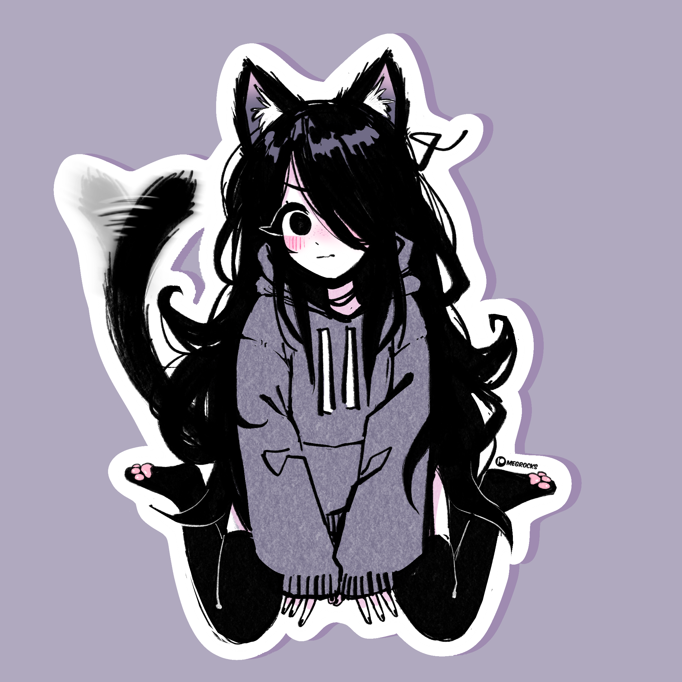 meg neko - sticker