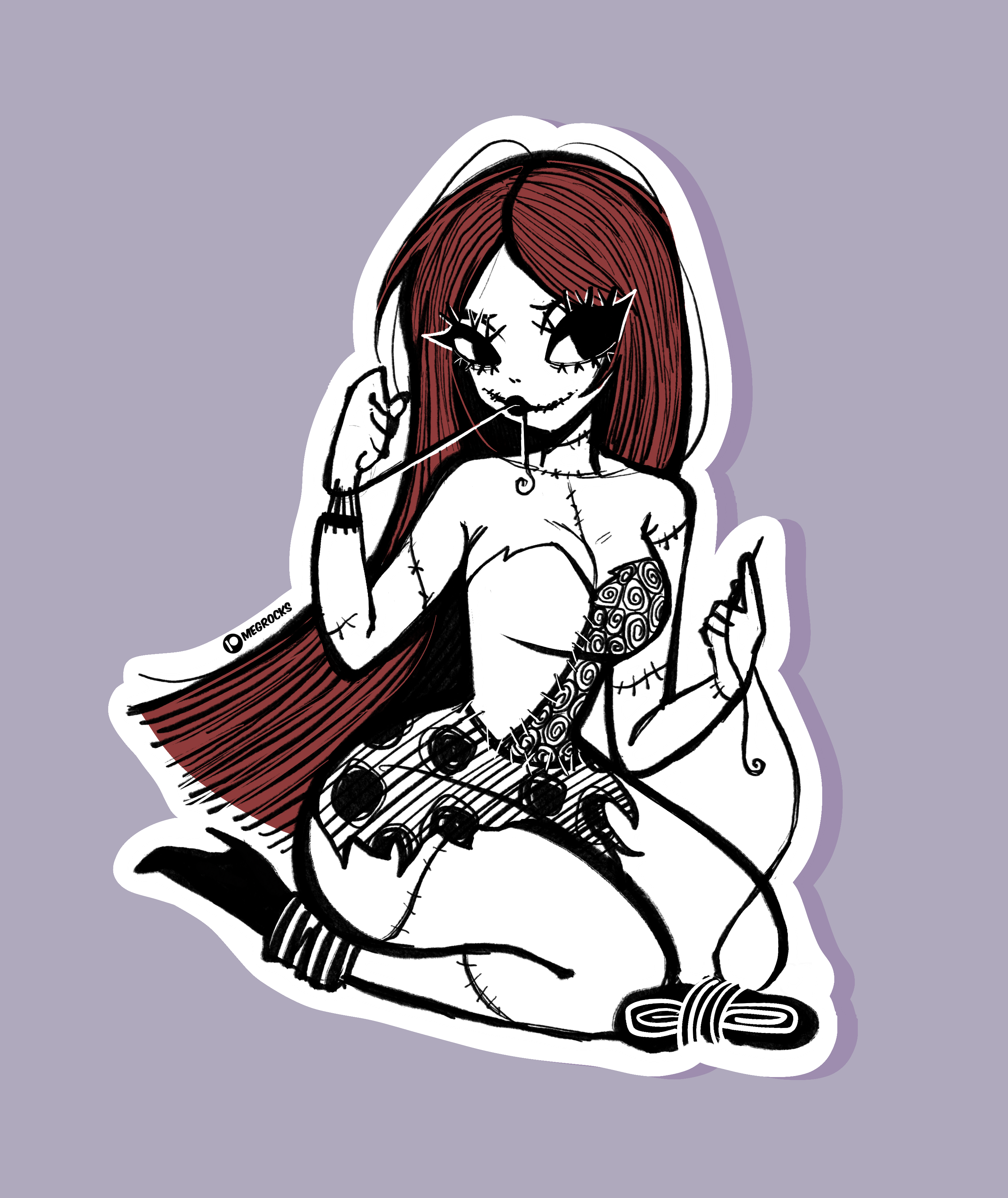 sewn together - sticker