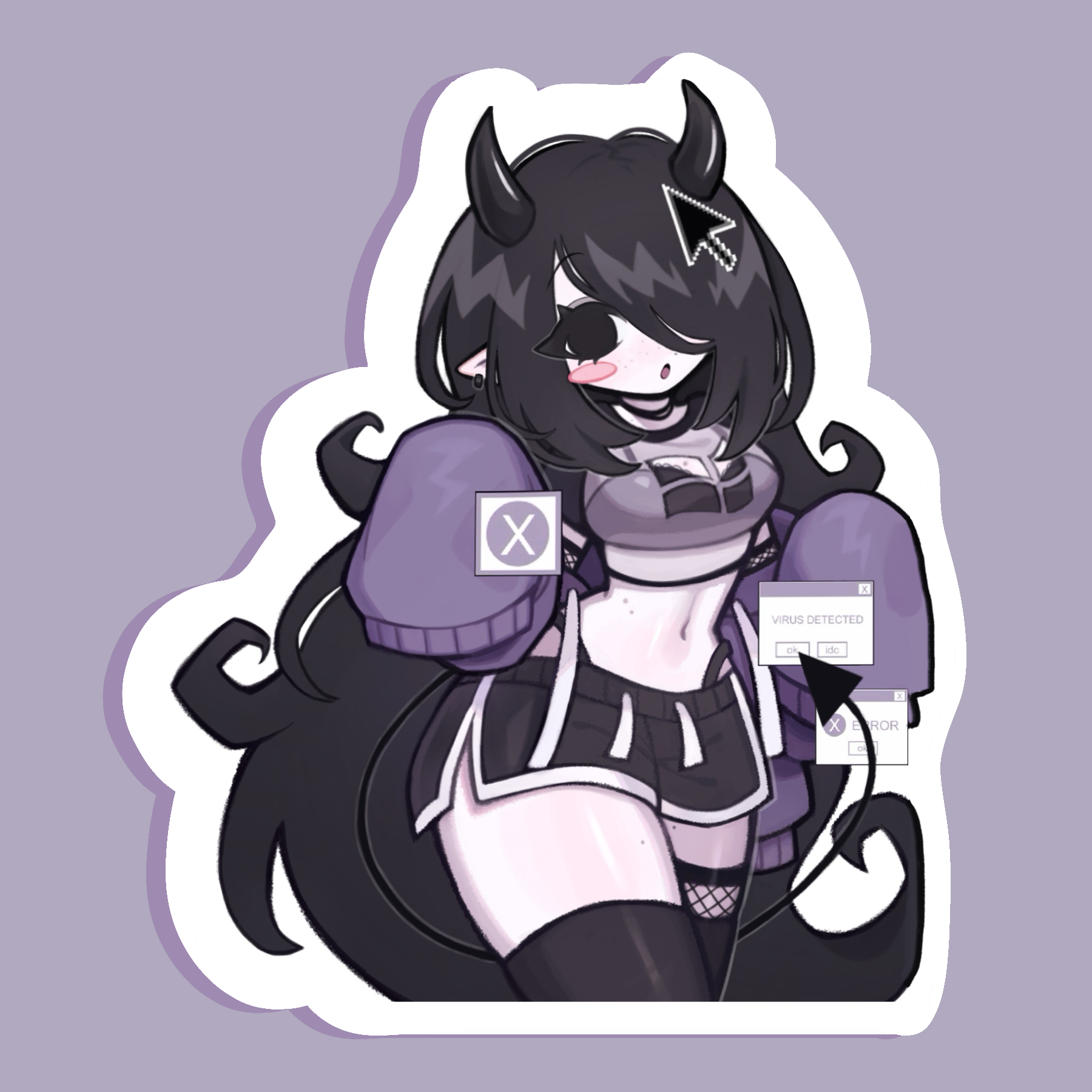 megrocks.exe thigh-up - sticker